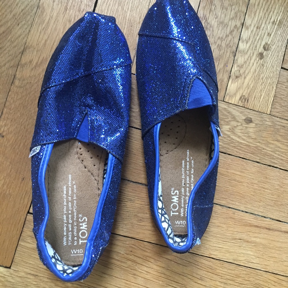 Toms-blue sparkles- SIZE 10
